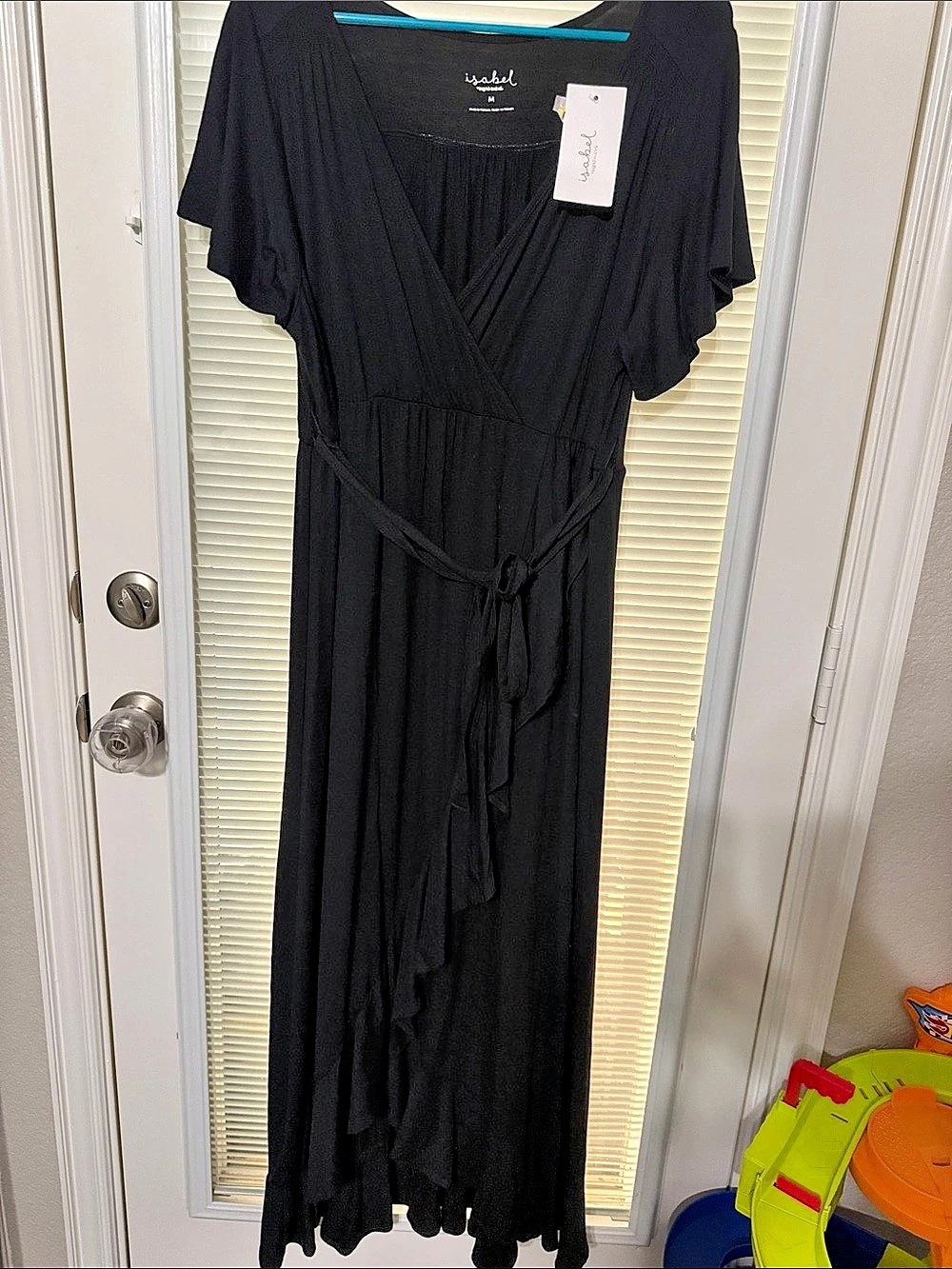 Isabel Maternity Maxi Dress in Black Size Medium NWT